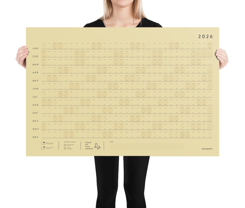2026 Large Wall Calendar | Full Year Calendar For Planners and Creative Professionals | Office Planner | Content Calendar (Vintage Gold) image 6