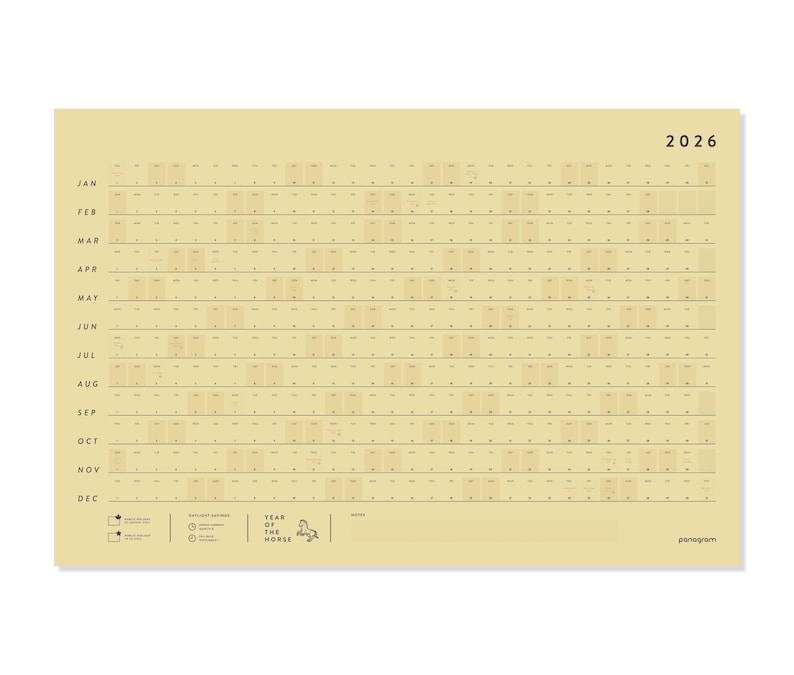 2026 Large Wall Calendar | Full Year Calendar For Planners and Creative Professionals | Office Planner | Content Calendar (Vintage Gold) image 1