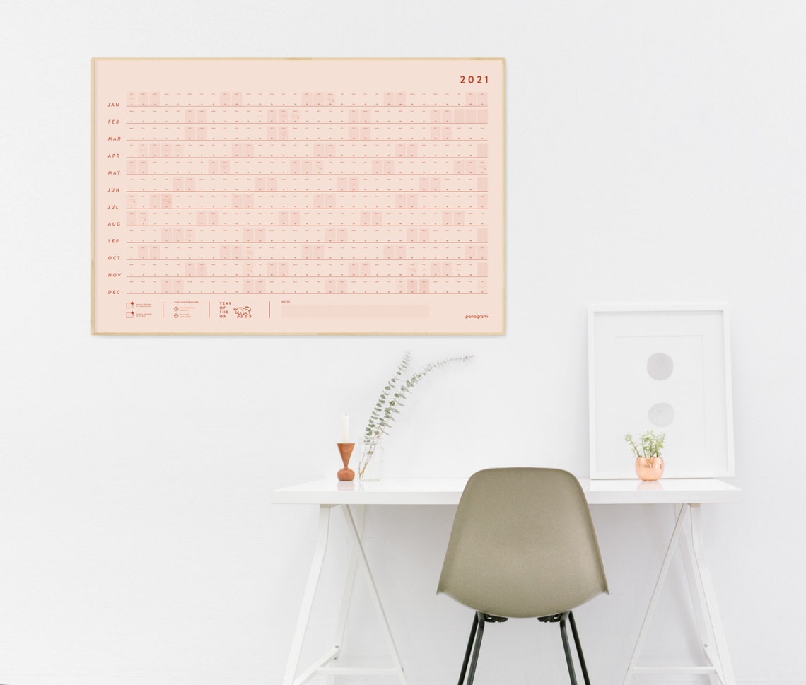 2021 Large Wall Calendar Full Year Calendar For Planners and Etsy