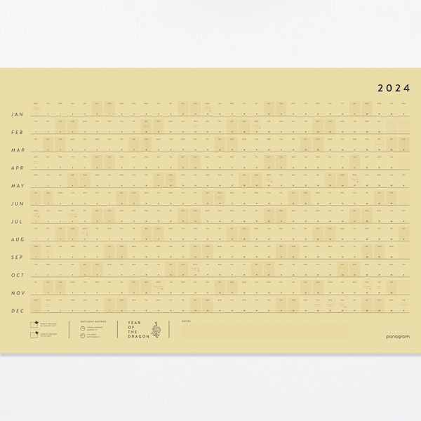 2024 Large Wall Calendar | Full Year Calendar For Planners and Creative Professionals | Office Planner | Content Calendar (Vintage Gold)