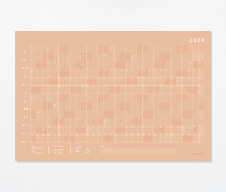 2024 Large Wall Calendar Full Year Calendar for Planners and Creative