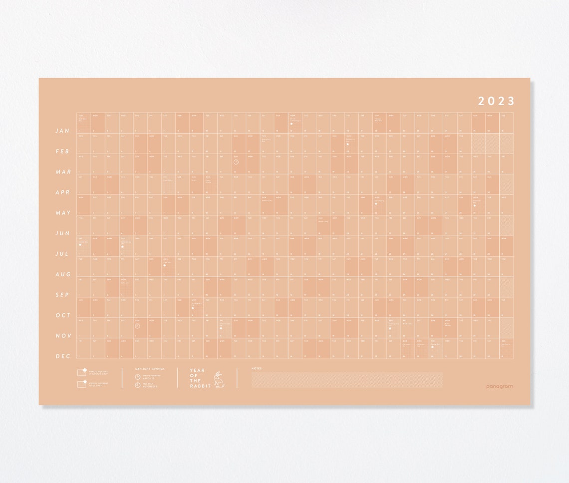2023 Large Wall Calendar Full Year Calendar for Planners and Etsy