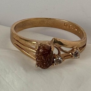 18k Gold Plated Vintage Gemstone Ring, Swarovski Crystals, Anniversary Ring, Art Deco Jewelry, Vintage Ring For Women, Gift for Mom