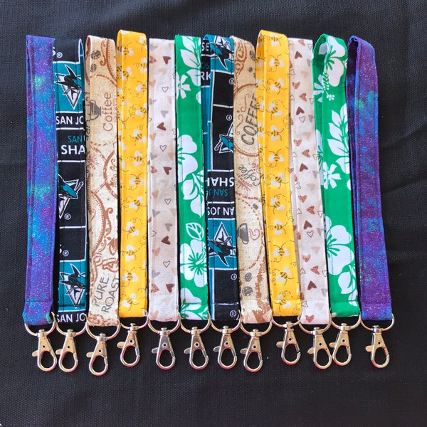 Lanyard Wristlet // Keychain // Badge Holder // Sharks // Hawaiian // Galaxy // Hearts // Bees