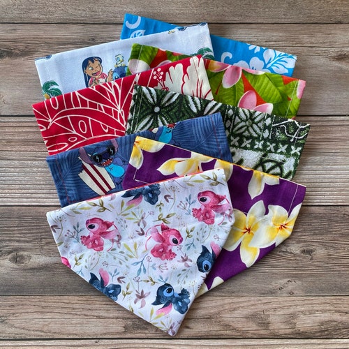 Hawaiian Dog Bandana/ Over the Collar/ Double Sided/ Moana/ Etsy