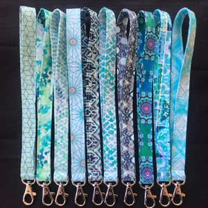 Turquoise Wristlet Lanyard // Keychain // Teal // Sparkly