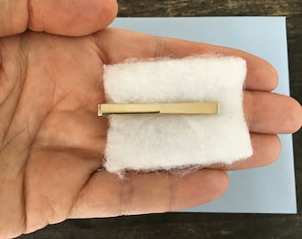 Vintage Letter S Initial Black Tan Mens Tie Clip Tack Bar