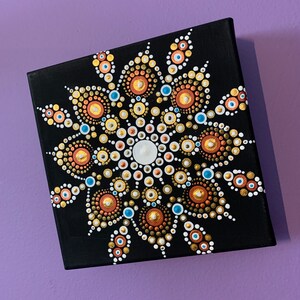 Colorful Mandala Painting on a small canvas