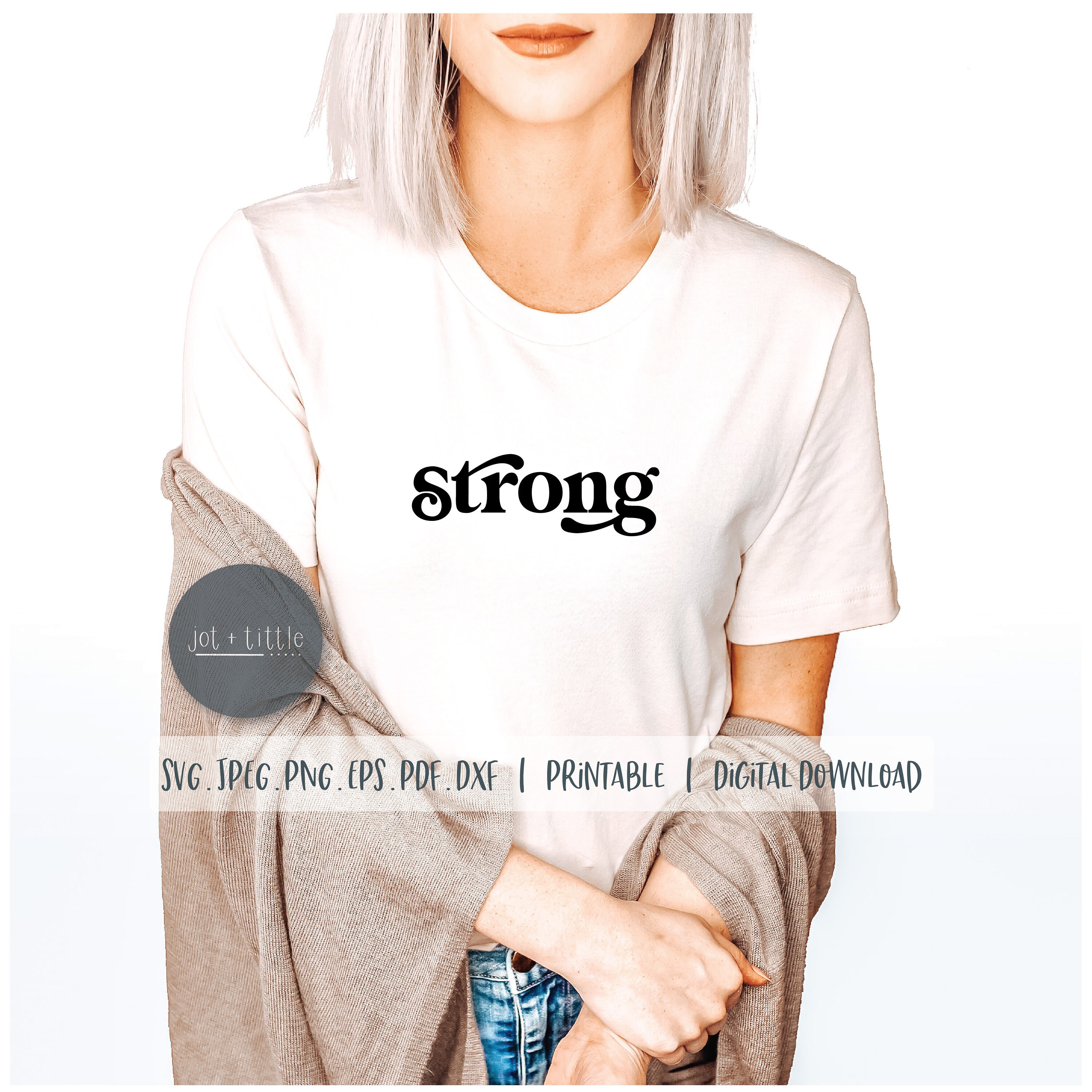 Starke SVG PNG süße trendige moderne Vintage Schrift art jeden | Etsy