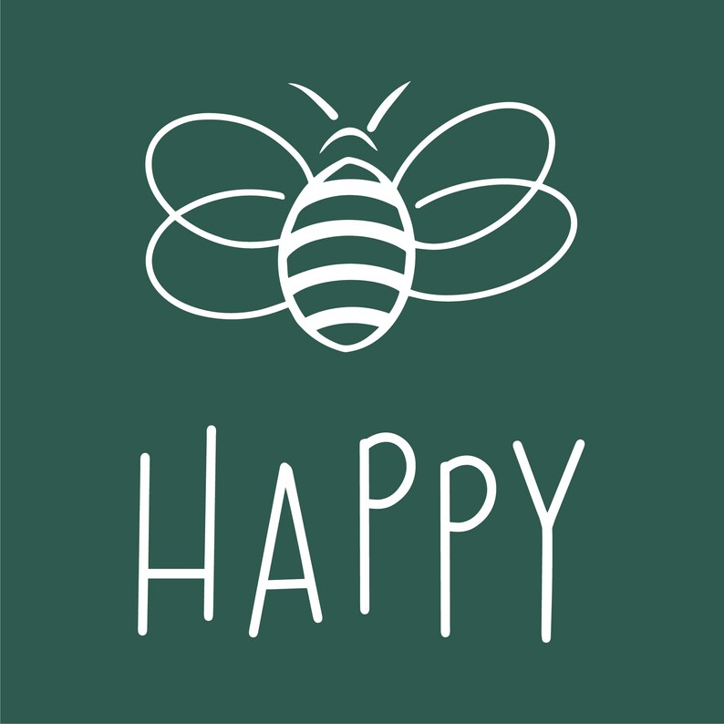 Download Bee Happy Summer SVG Printable wall art Clipart Instant | Etsy