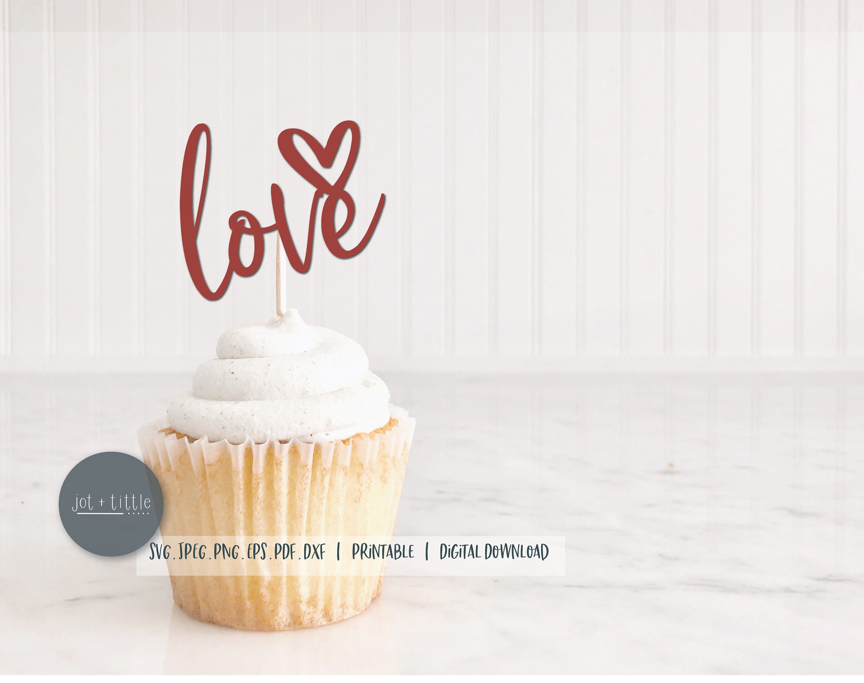love valentine heart cupcake topper svg png cute cake party etsy