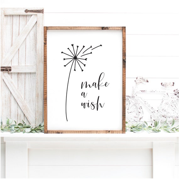 Make A Wish Printable Wall Art Summer SVG Dandelion | Etsy