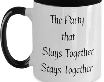 DND mug - The Party That Slays Together Stays Together - Dungeons and Dragons - DM RPG gift idea