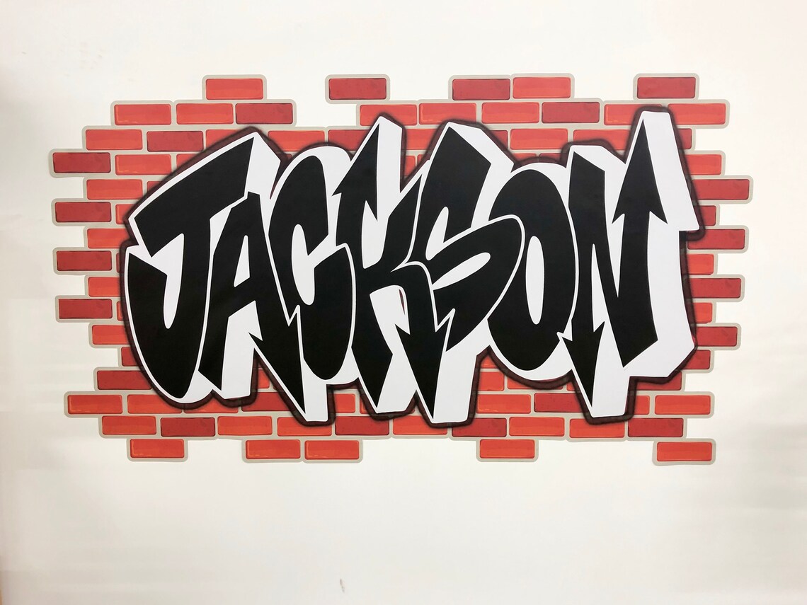 Custom Graffiti Wall Decal on Brick Wall Etsy