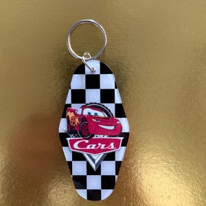 Cars Checkered Keychain