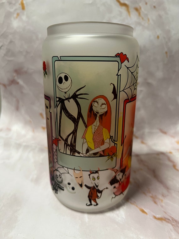 Jack & Sally Frosted Glass Cup