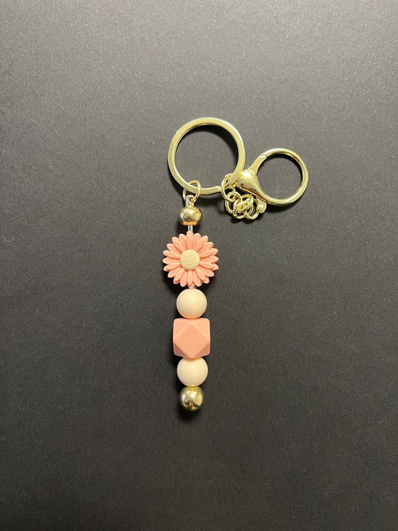 Floral Focal Beads Keychain