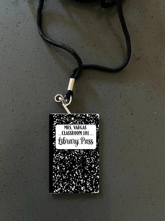 School Hall Pass Tags Set of 5