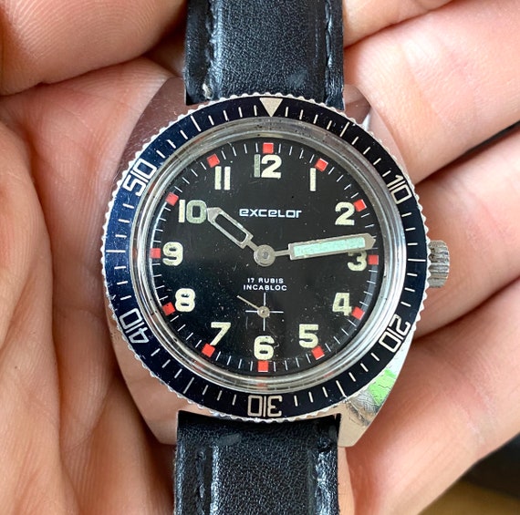 Vintage Diver Watch exCeLOr Skin diver Vintage Watch … Gem