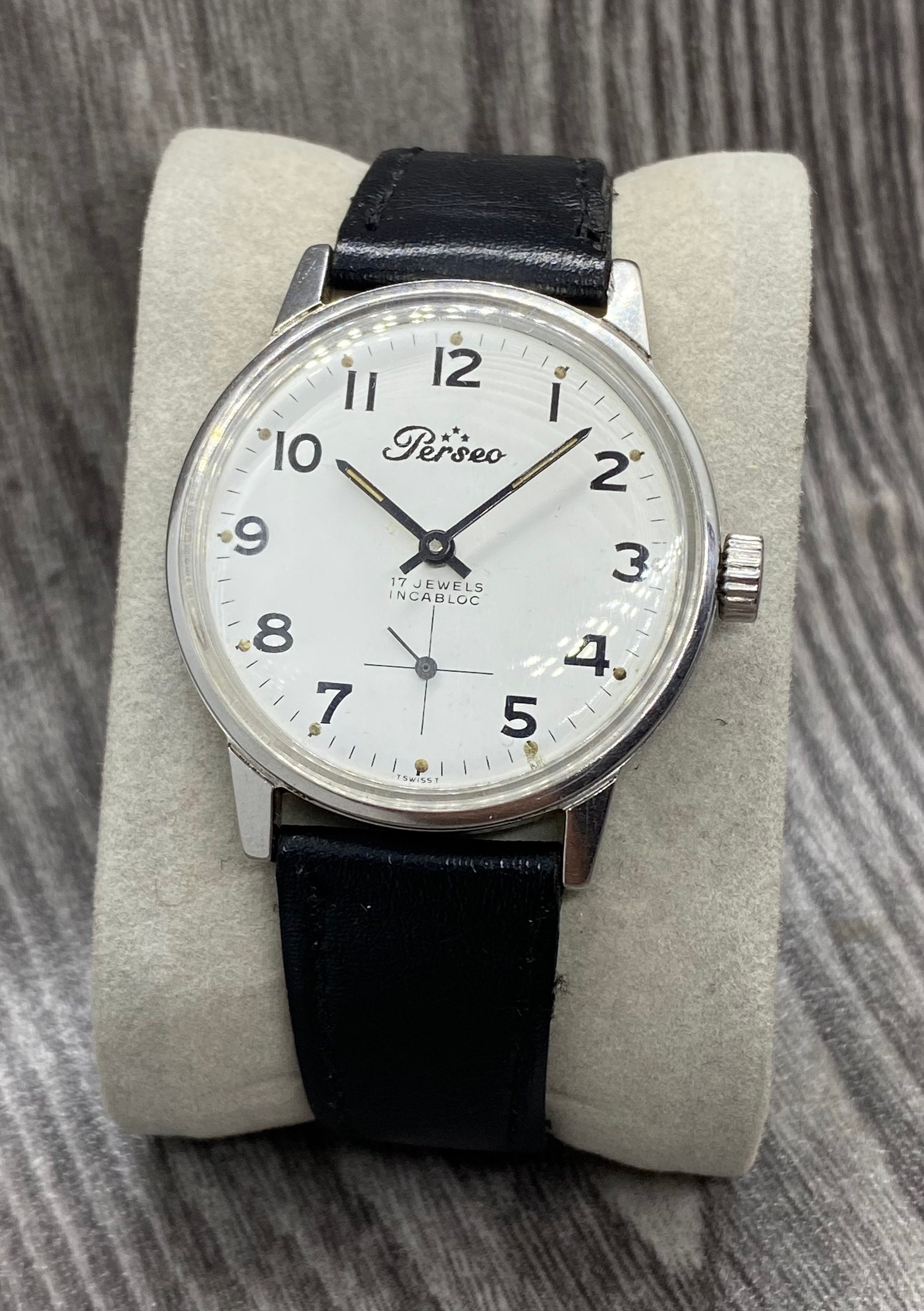 Perseo Watch Mens Vintage 17 Jewels Swiss Made Arabic Dial | Etsy Hong Kong