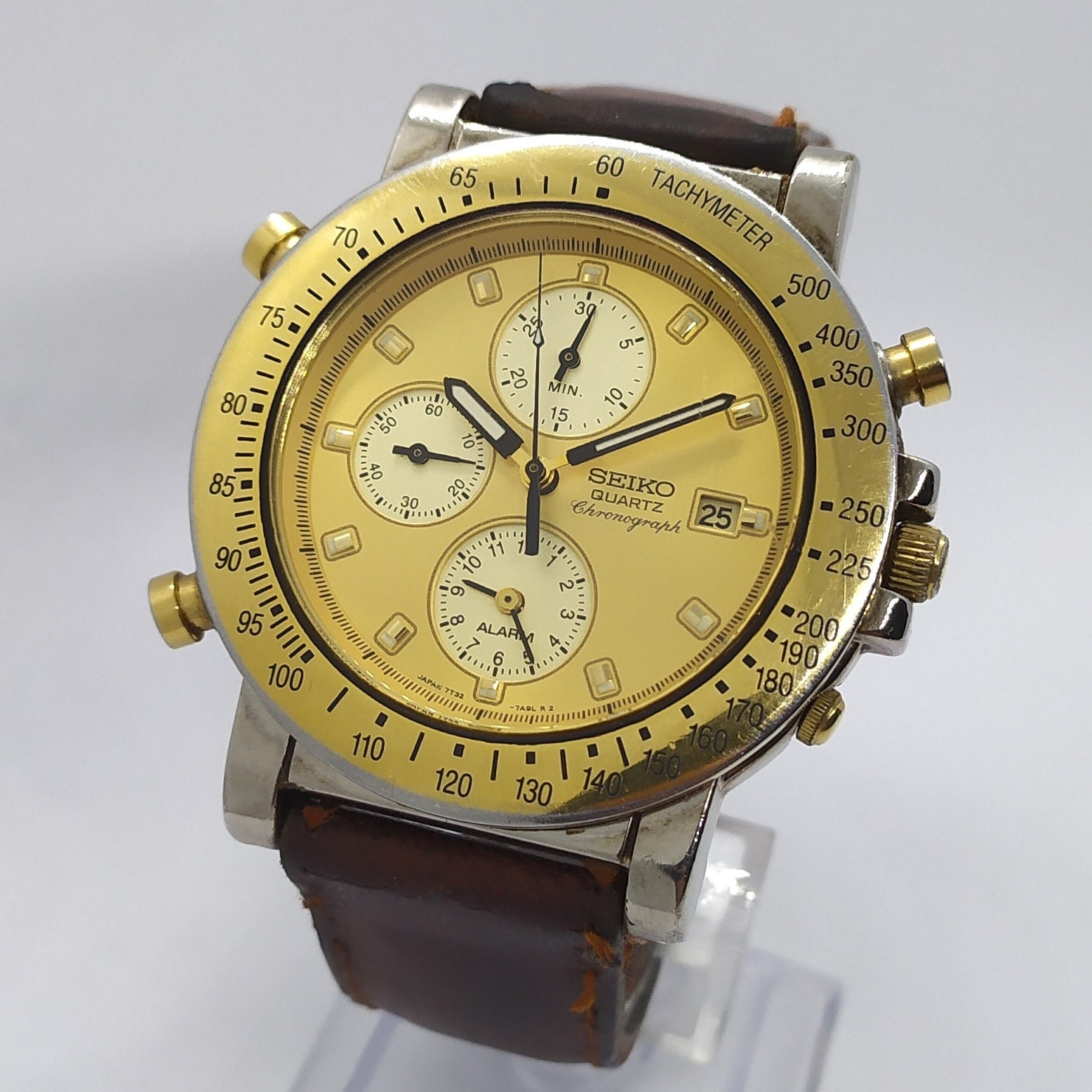 Vintage Seiko Chronograph Tachymeter Men's 7T32-7A80 - Etsy New Zealand