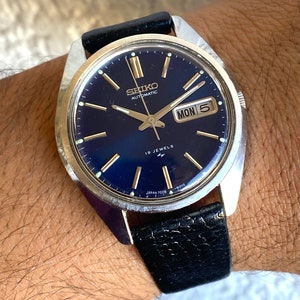 Buy Seiko Automatic Watch Mens Vintage Seiko 7006-8040 Blue Dial Online in  India - Etsy
