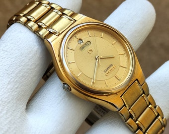 Vintage Seiko Quartz Watch Mens SEIKO 5Y23-8270 Day-date Gold | Etsy  Australia