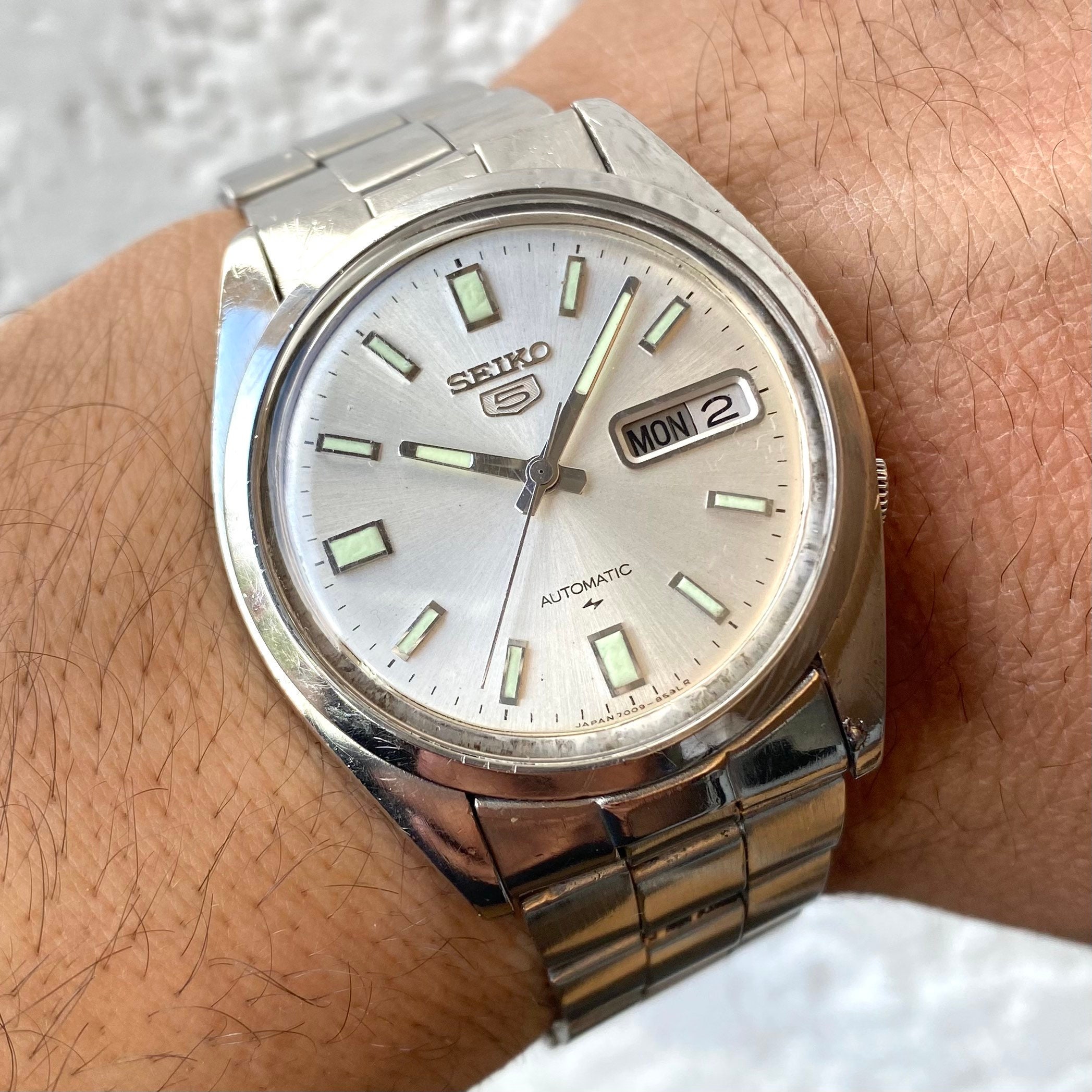 sæt Wardian sag Passiv Seiko 5 Automatic 7009-8210 Vintage Watch White Dial Date - Etsy Israel