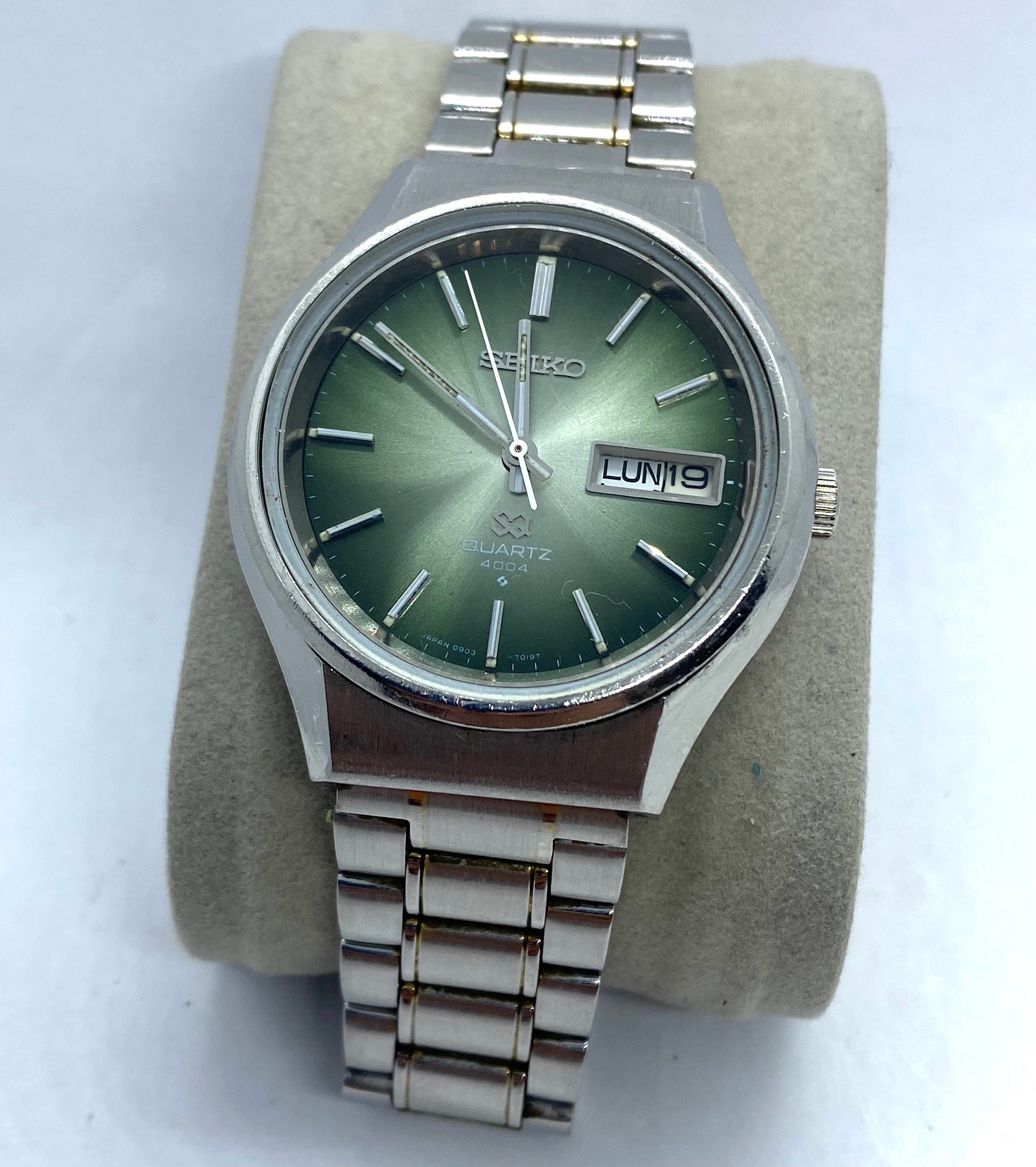 Seiko SQ Quartz 4004 Orologio da uomo quadrante verde Day-Date | Etsy Italia