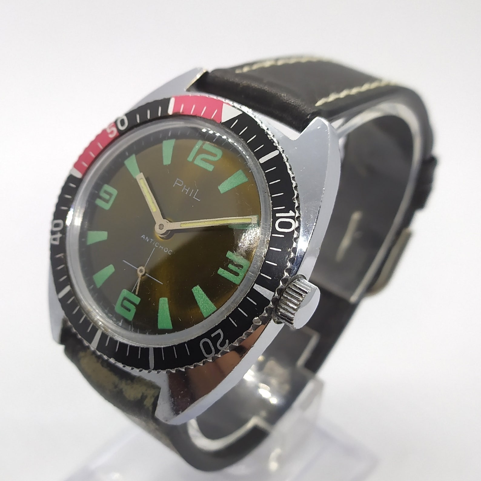 Vintage Diver Watch Phil Men's Big Dive Etsy