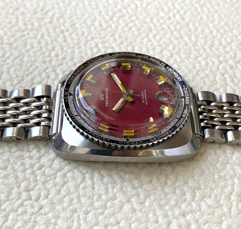 Pryngeps Automatic GMT Skin Diver Watch 25 Rubis Grenadine Etsy