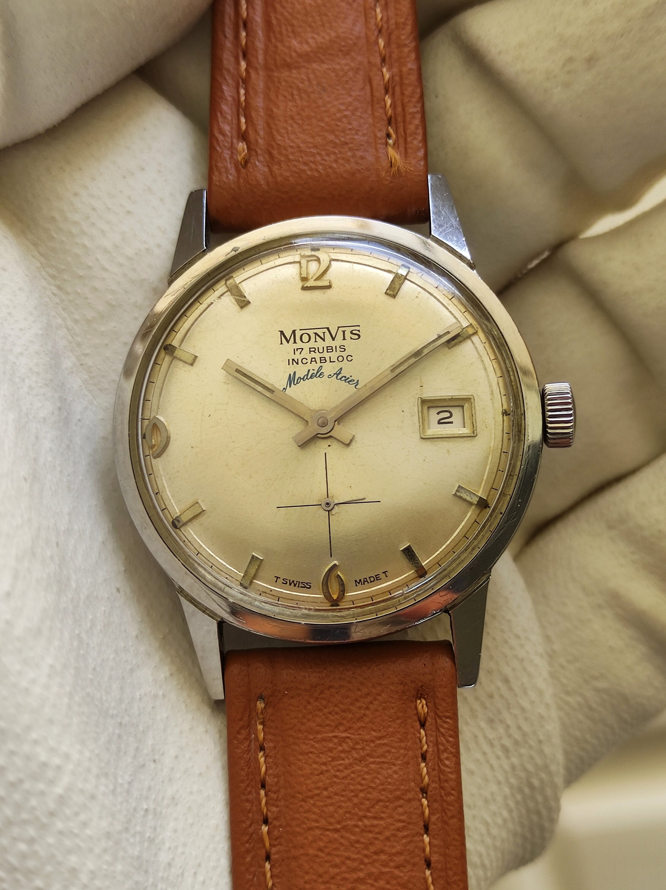 Vintage Monvis 17 Rubis Incabloc Modello Acier Orologio da | Etsy Italia