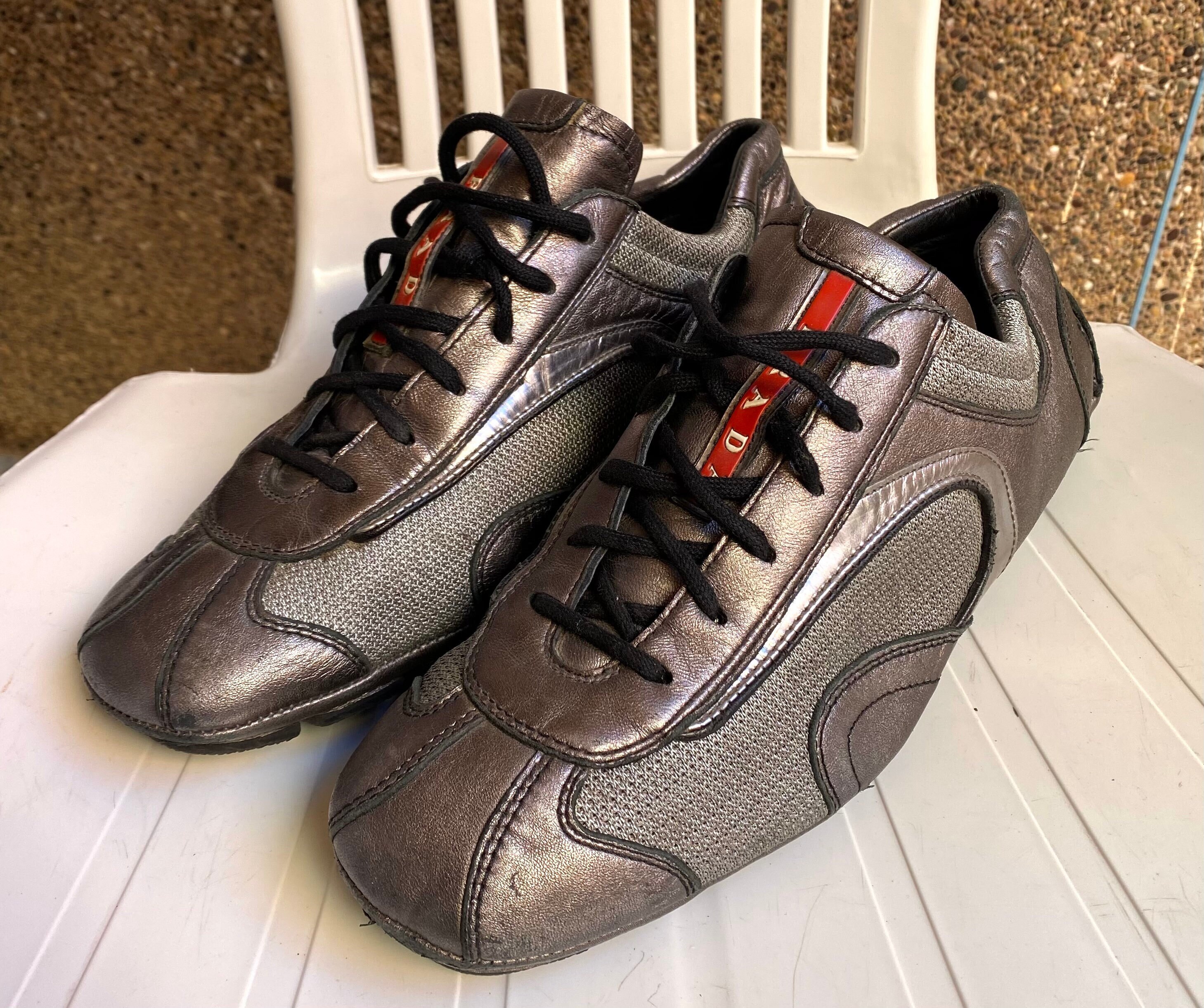 Prada Mens Adult Shoes Gray 4E1165 Size 65 / 39/40 Sneakers - Etsy