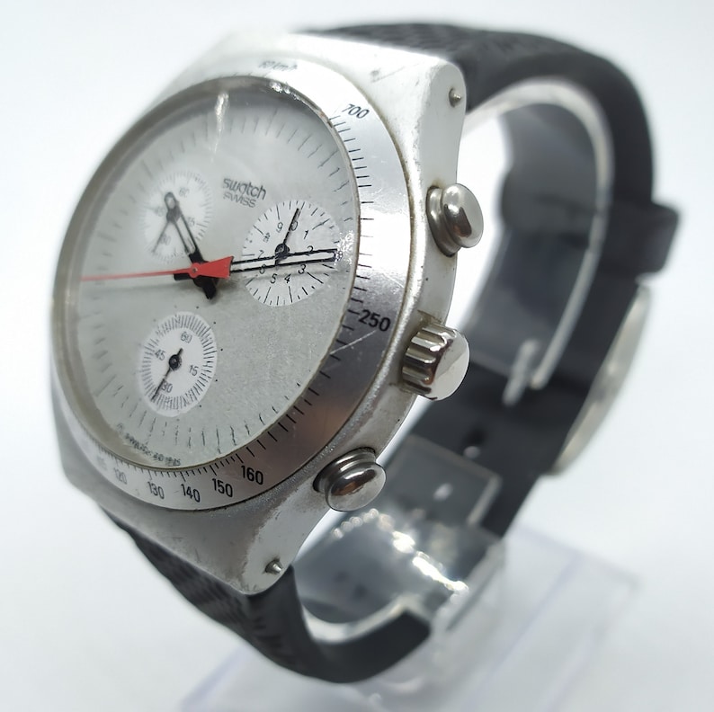 Swatch Irony Chronograph Aluminum AG 1995 Swiss Made Vintage Etsy