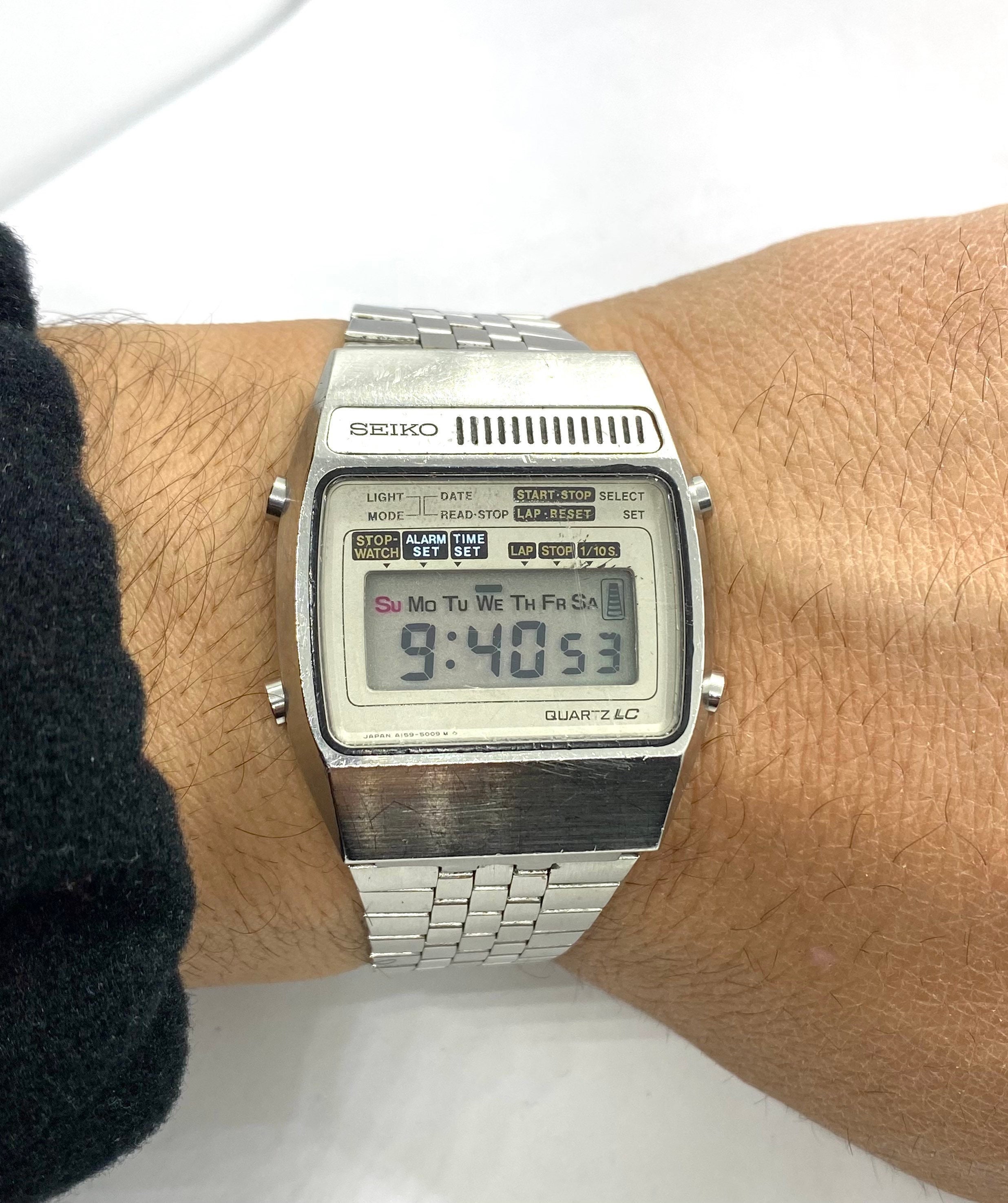 SEIKO Quartz LC A159-5009 G Reloj Vintage Lcd Para Hombre - Etsy España