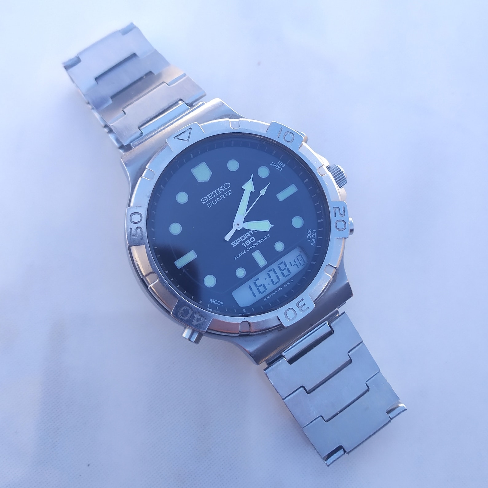 Vintage Seiko Sport 150 Alarm Chronograph Quartz Watch Etsy