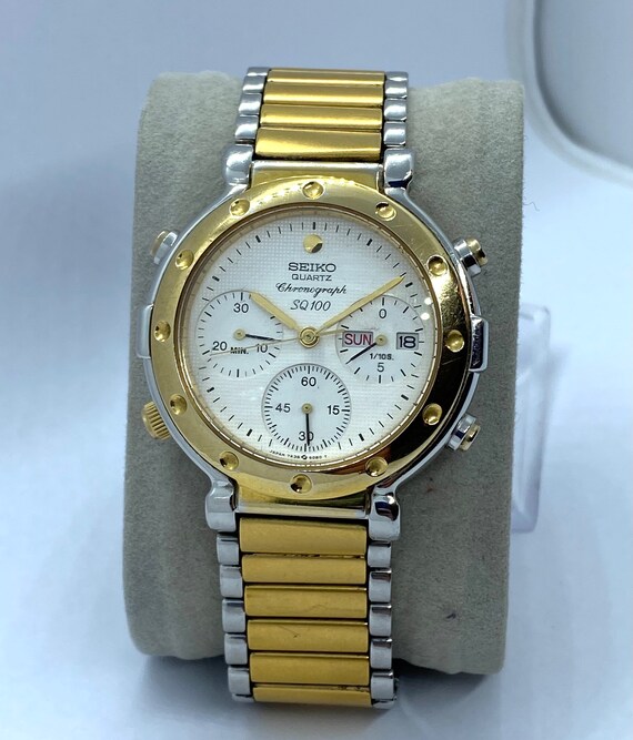 Seiko Chronograph SQ 100 Quartz Panda Dial 7A386090 … Gem