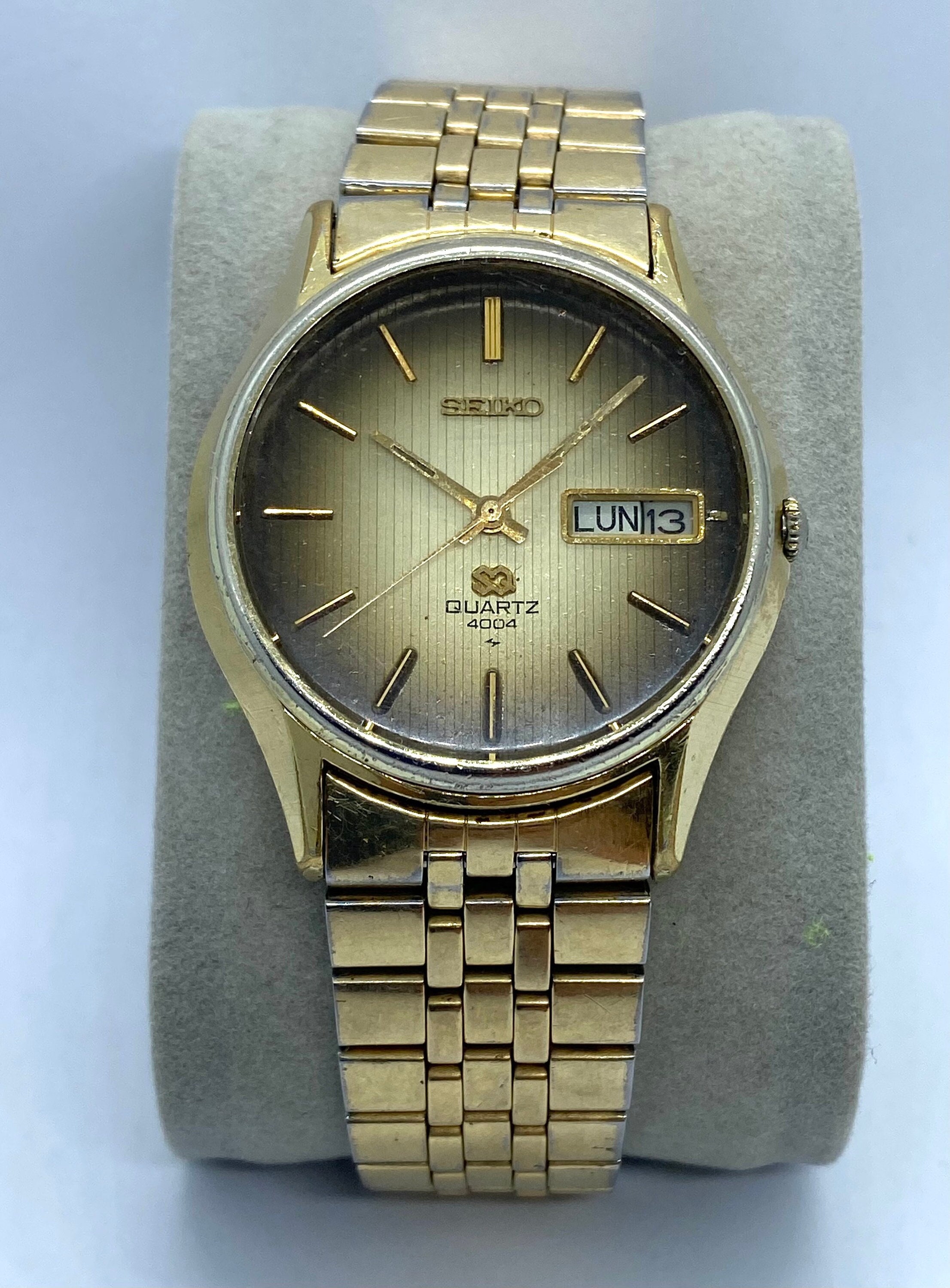 Seiko SQ Quartz 4004 Mens Watch Gold Dial Date Seiko 46338029 Etsy UK