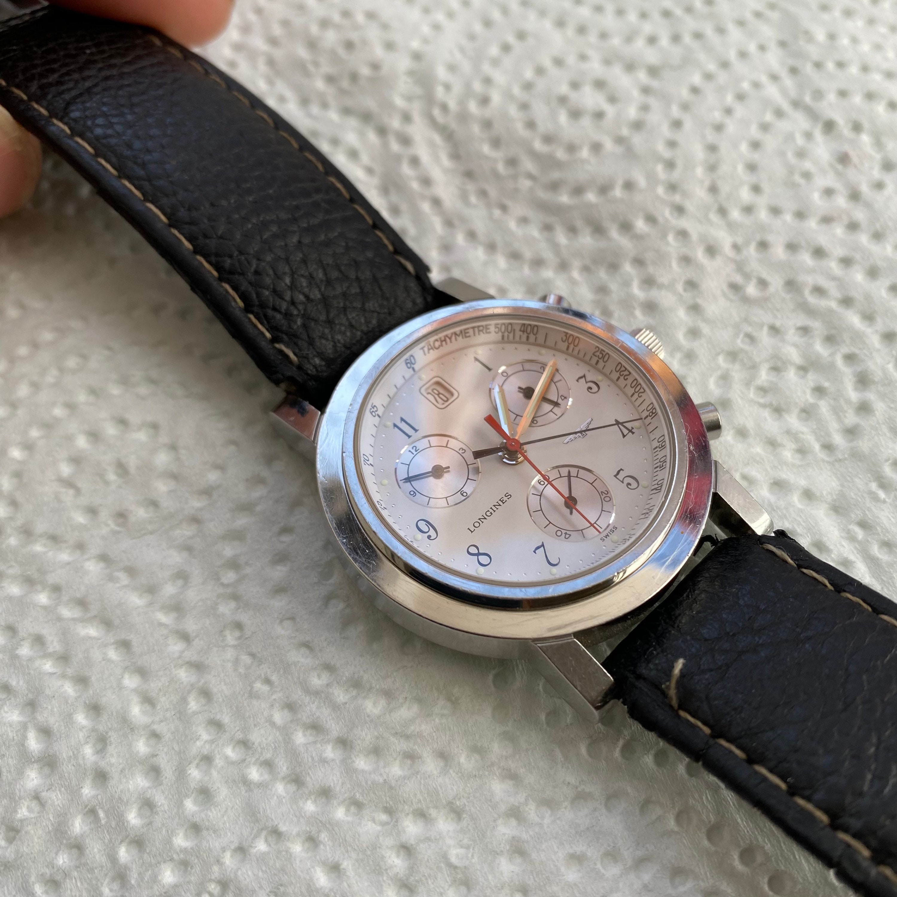 LONGINES Heritage Chronograph Quartz Watch Tachymetre Mens | Etsy