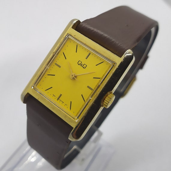 Vintage Q&Q Ladies Watch Women's Hand Winding Gold Dial Etsy