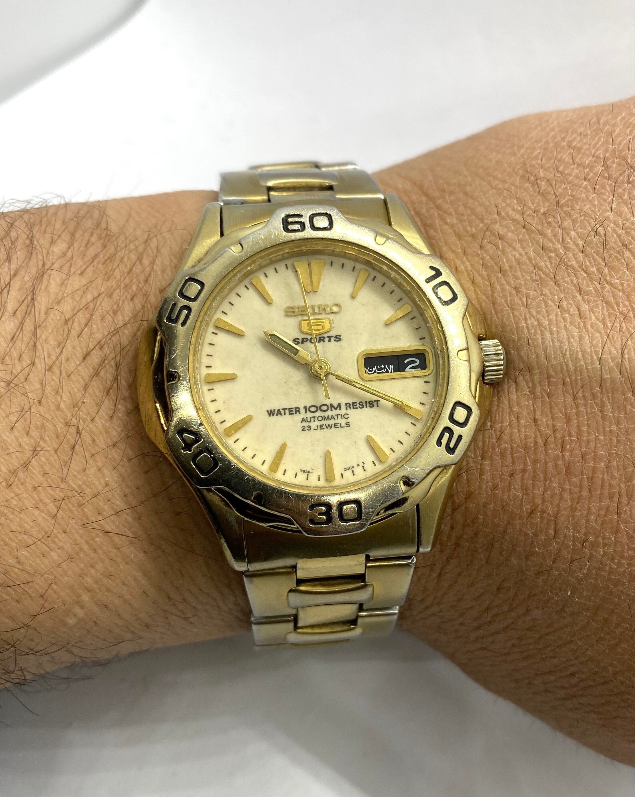 Seiko 5 Sports Automatic Vintage Watch Men's Water 100M - Etsy