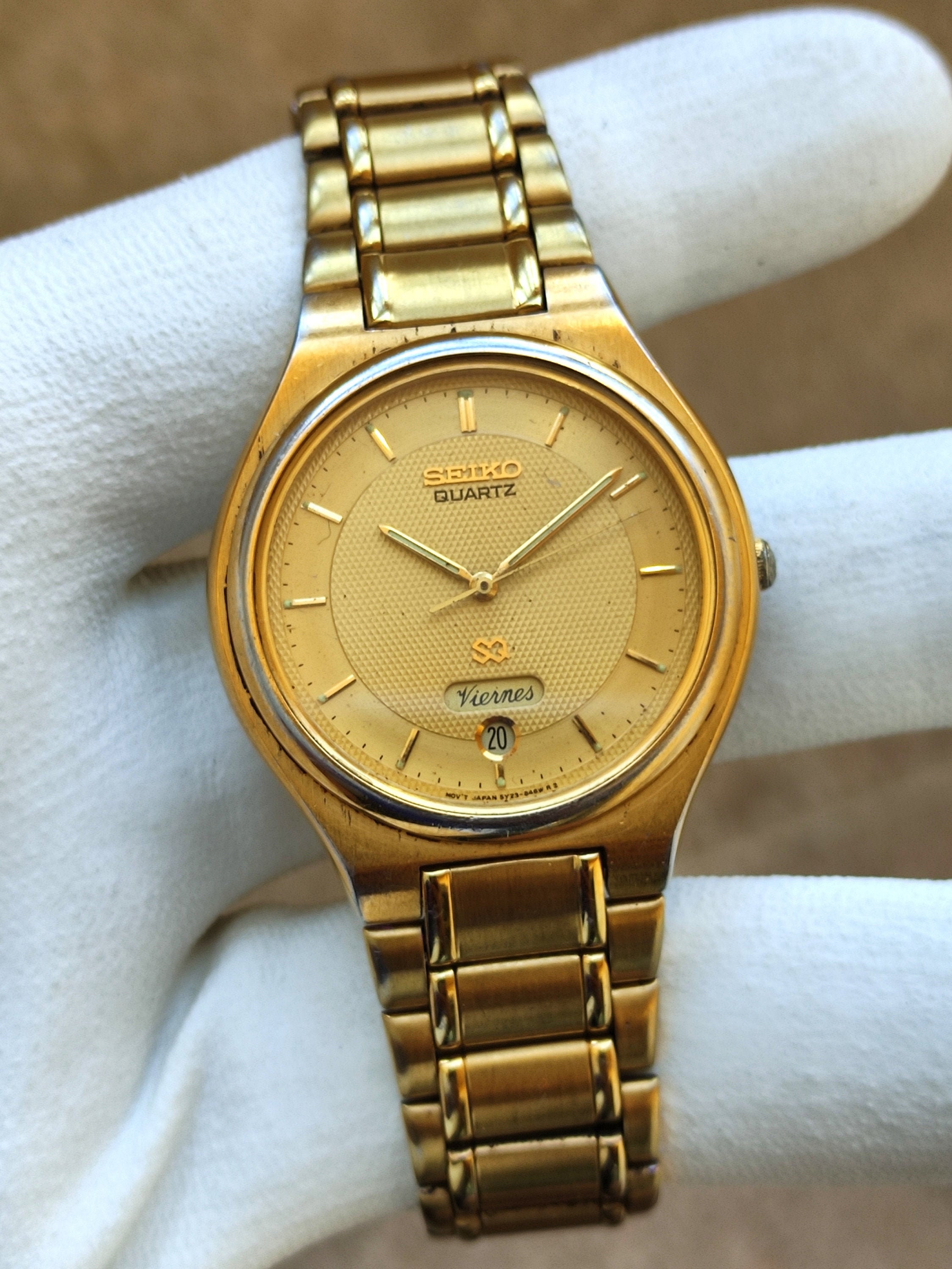 Vintage Seiko Quartz Watch Mens SEIKO 5Y23-8270 Day-date Gold - Etsy