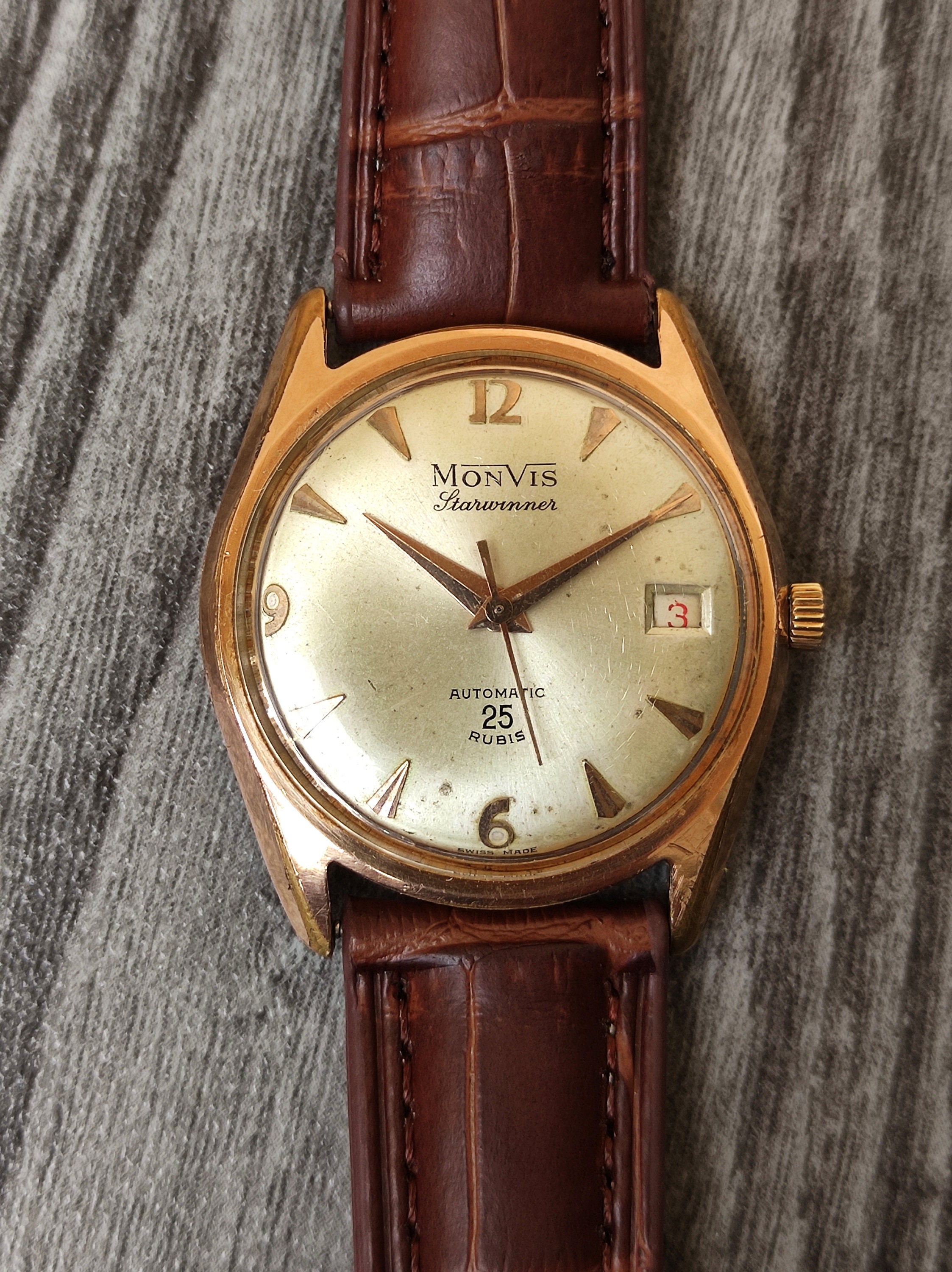 Monvis Starwinner Automatico Uomo 25 Gioielli Oro Placcato | Etsy Italia
