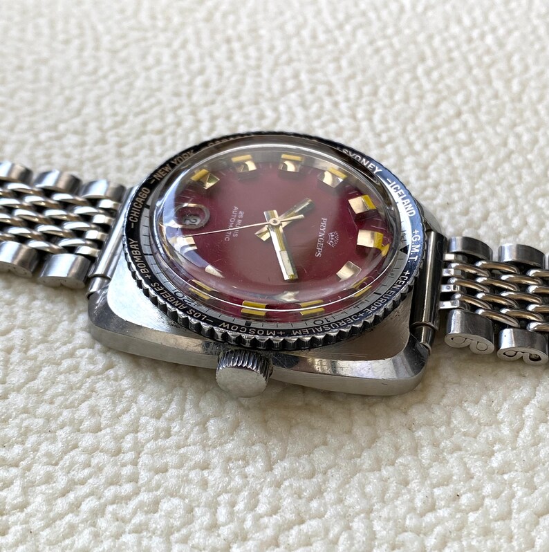Pryngeps Automatic GMT Skin Diver Watch 25 Rubis Grenadine Etsy