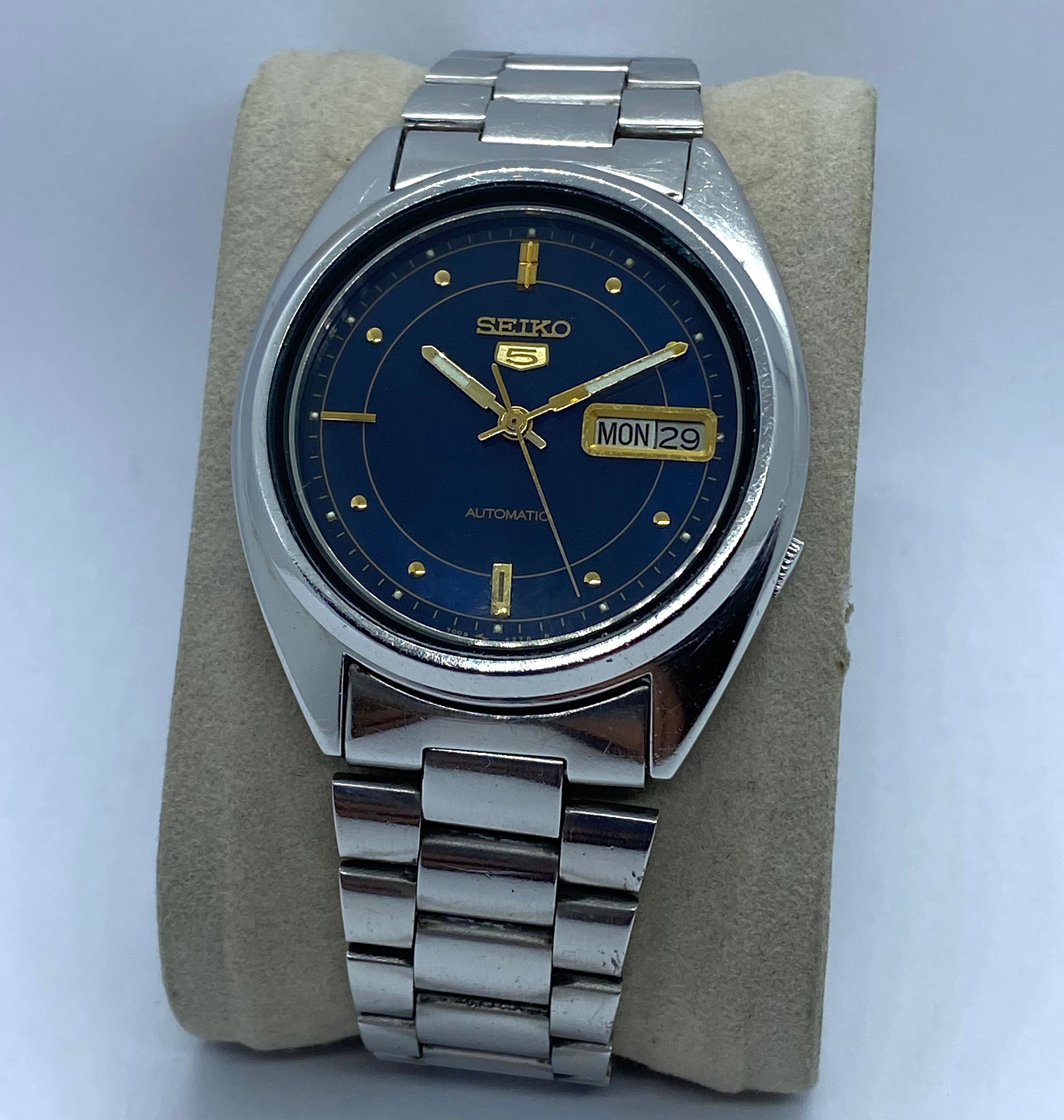Seiko 5 Automatic 7009-3040 Vintage Watch Blue Dial Date Seiko - Etsy