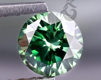 0.50CT Fancy Green Round Cut Lab Grown Diamond, IGI Certified, Eco-Friendly Loose Diamond for Custom Engagement Ring,Pendant or Wedding Ring