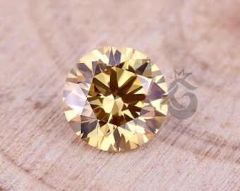 0.75 CT Fancy vivid Yellow Lab Grown Diamond, IGI Certified Round Cut Diamond, Loose Diamond for Custom Wedding Ring/Pendant, Gift for Her