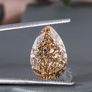 Fancy Deep Yellow Pear Diamond,7.93 CT Pear Cut Yellow Lab Grown Diamond for Anniversary/Birthday Gift,Teardrop Diamond for Engagement Ring