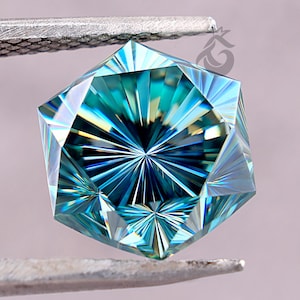 Fantasy Cut Hexagon Star Light Green Moissanite Diamond,Antique Cut Loose Diamond for Engagement Rings & Pendants,Anniversary Gift for Her