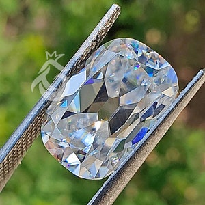5CT Antique Elongated Colorless Cushion Cut Loose Moissanite diamond for Custom Jewelry,Old Mine handmade Moissanite for Solitaire Ring